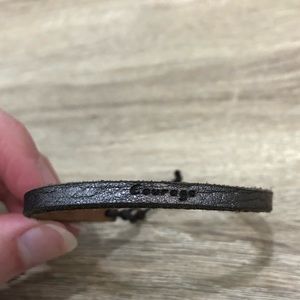 Skinny Leather Adjustable Bracelet With the Word Courage